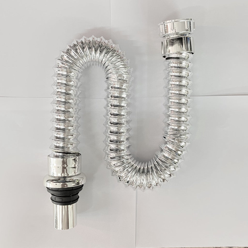 Chromed Bathroom Expandable & Flexible Anti-odor Pipe Sink Water Drain Hose Trap 1 1/2 Inches