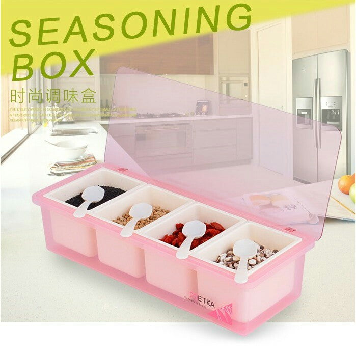 Seasoning Box Set For Kitchen Organizer Spice Jar Boxes Plastic Bottles Jars Storage Container Herb Spice Rack Tool