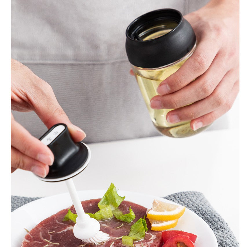 C&C Multipurpose Seasoning Glass Bottle Oil Salt Seasoning Transparent Jar With Spoon or Brush 250ML
