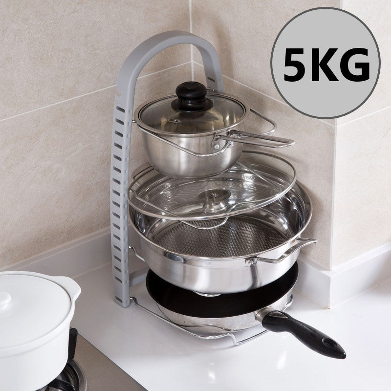 Multipurpose Pot and Pans Organiser Rak Penitup Periuk Lid Rack Organizer for Kitchen Countert Lid Holder