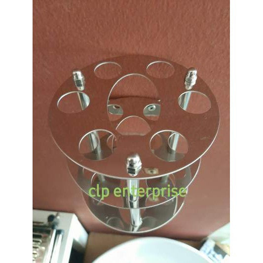 C&C High Quality Stainless Steel Round Toothbrush Holder Shelf Toothpaste Holder Standing Toothbrush Holder