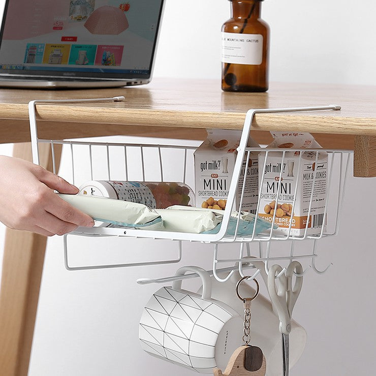 Kitchen bedroom wall hanging bedside cabinet hanging basket clothes rack under cabinet storage rack