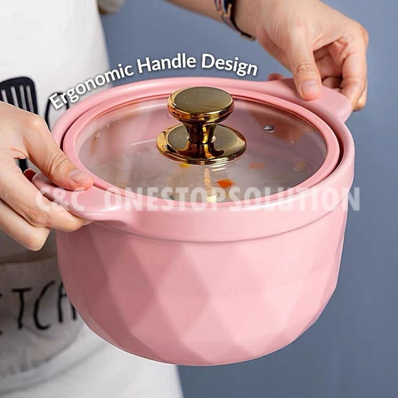C&C Nordic Casserole Pot Clay Pot Ceramic Pot Ceramic Cookware Pixie Cooking Stew Pot Soup Pot Stockpot Periuk Tanah