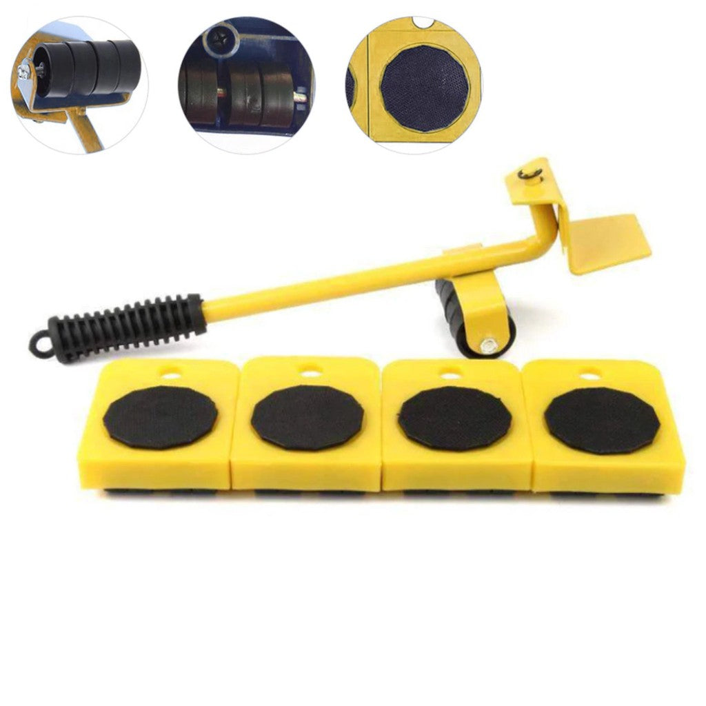 Furniture Transport Lifter Mover Tools Rolling Wheel Corner Furniture Lifter Set Alat Pindah Rumah 5 pcs