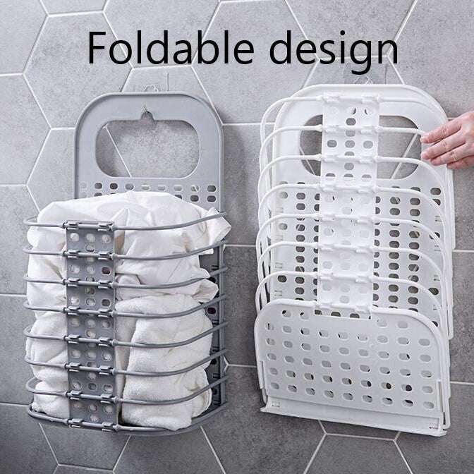 Foldable Wall Hanging Laundry Basket Clothes Organiser With Stand Toys Storage Snacks Storage 27*15*46CM