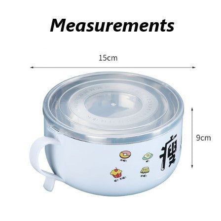 Cup Shape Stainless Steel Instant Noodles Insulated Lunch Box with cover and spoon