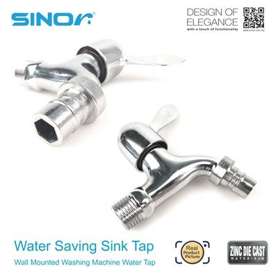 Sinor S-1007-N Bathroom Faucet Wall Bib Tap Washing Machine Tap