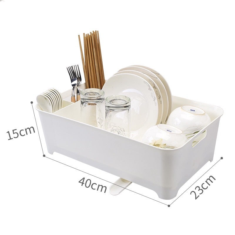 Multipurpose Nordic Style Dish Rack with Drainage Board Dish Drainer Bathroom Storage Box Kitchen Storage