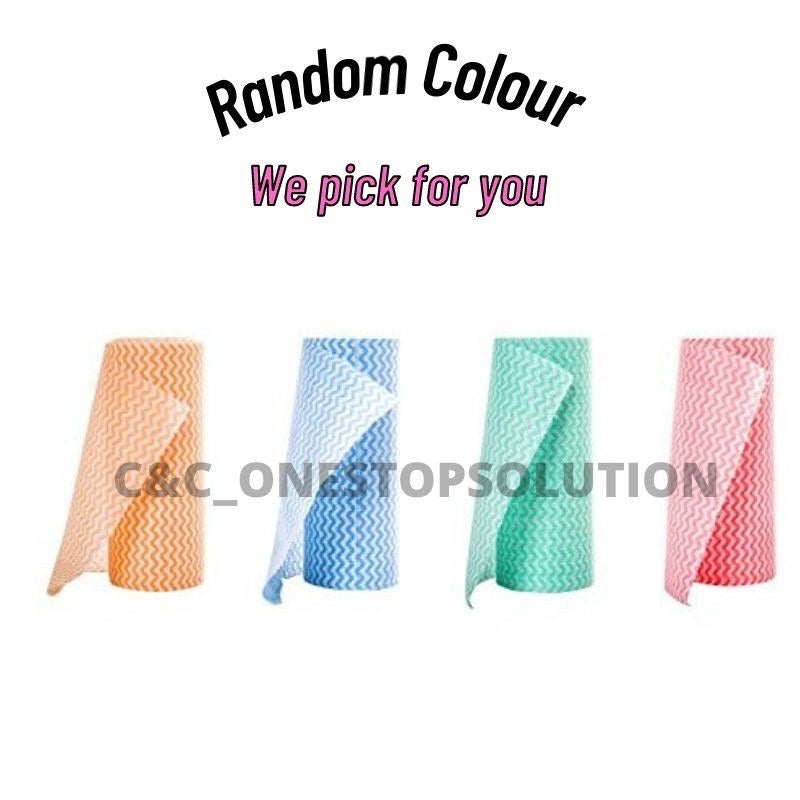 C&C 50 pcs Washable Printing lazy rag roll kitchen non-woven towels wet and dry cleaning paper disposable dish cloth