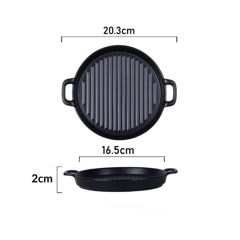 Nordic Style Ceramic Baking Plate Creative Dish Home Hotel Restaurant Ceramic Two Ear Pizza Plates Fruit Macaron