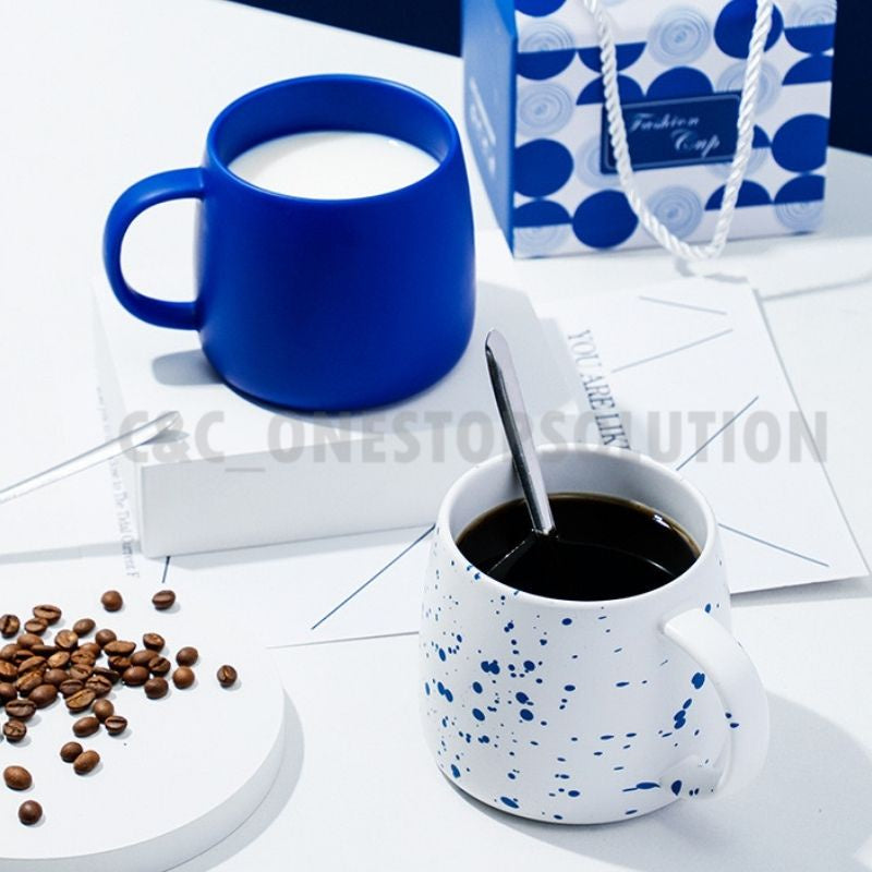 C&C Nordic Ceramic Mug Creative Coffee Cup Modern Tea Cup Splash Ink Mug Office Doorgift Wedding Gift Cafe Cawan