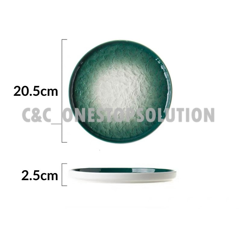 C&C INS Style Ceramic Plate Stone Texture Nordic Plate Dessert Plate Breakfast Plate Western Plate Tableware Pinggan
