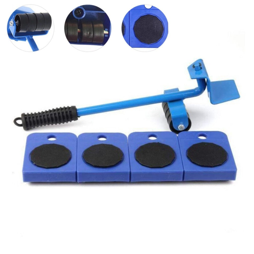 Furniture Transport Lifter Mover Tools Rolling Wheel Corner Furniture Lifter Set Alat Pindah Rumah 5 pcs