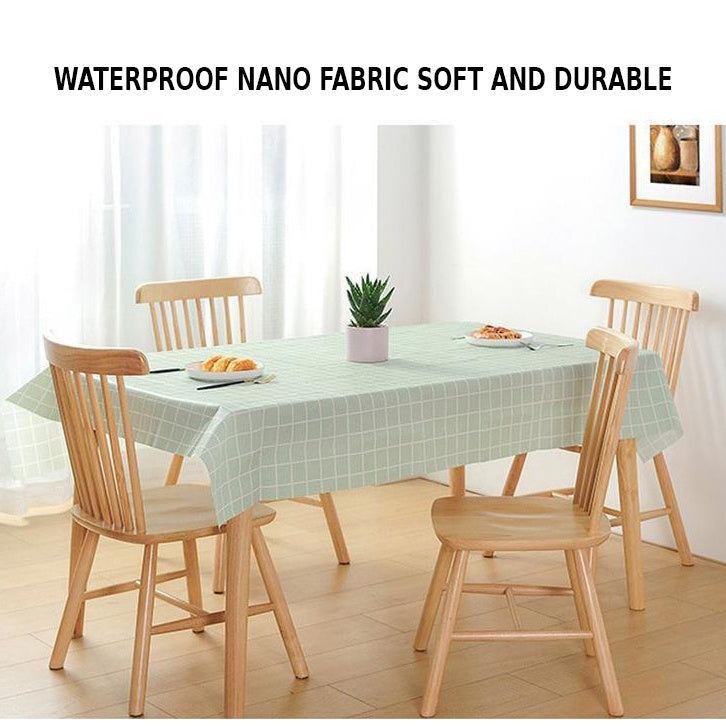 C&C PVC Table Cloth Dustproof Alas Meja Waterproof Rectangle Table Cover Desk Cloth Plaid tablecloth oilproof 137x180