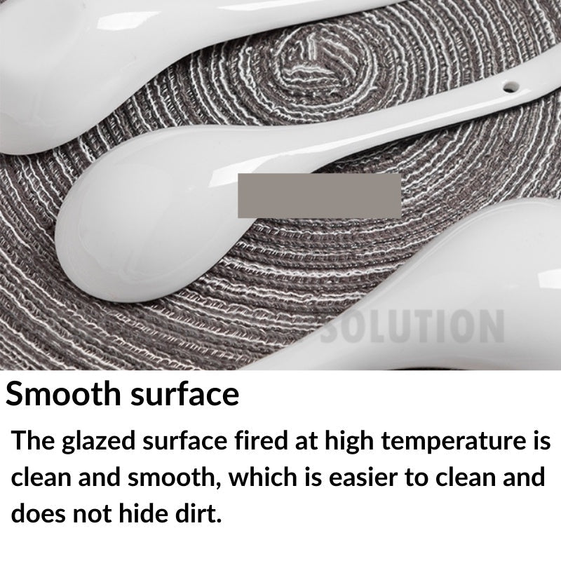 C&C Long Handle Ceramic Spoon Porcelain Spoon Soup Spoon Public Spoon Sup Spoon