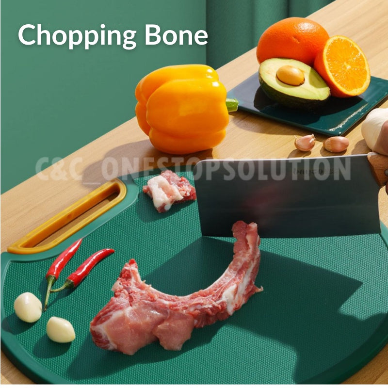 C&C Standing Chopping Board Emerald Antibacterial Mildew Proof Plastic Vegetable Cutting Board Papan Pemotong