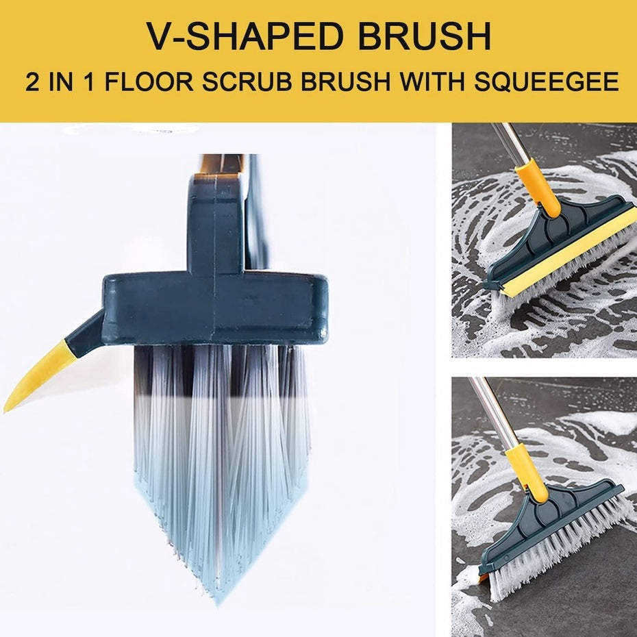 C&C 3 in 1 Rotatable V Shape Floor Tile Cleaning Brush Magic Broom Gap Cleaning Gap Brush Penyapu Lantai Berus Lantai
