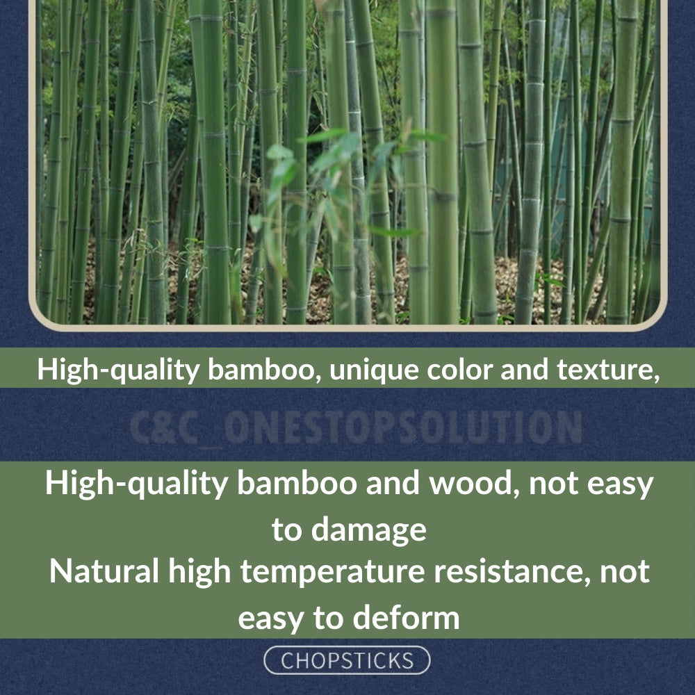 C&C 1 Pair Sakura Bamboo Chopstick Classic Chopstick Chinese Chopsticks 5 Star Hotel Chopsticks Penyepit Cina