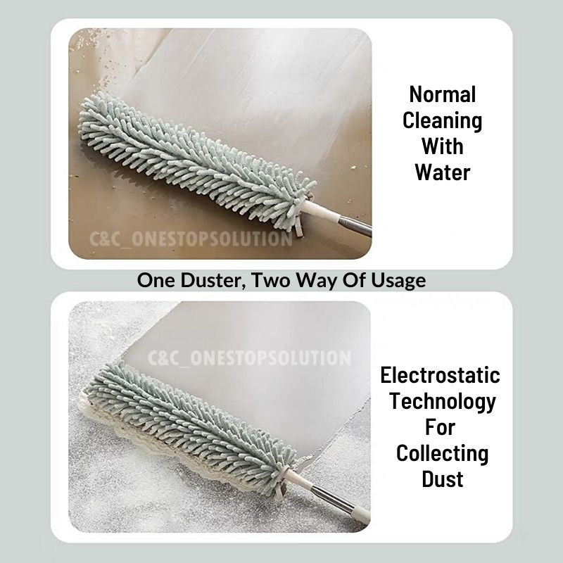 C&C 250cm Long Microfiber Duster Nordic Extendable Duster Retractable Microfiber Cleaning Brush Flexible Washable