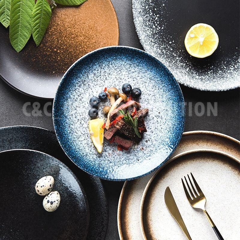 C&C Japanese Plate Ceramic Tableware Japanese Tableware Home Restaurant Kiln Ceramic Snack Plate Seramik Pinggan