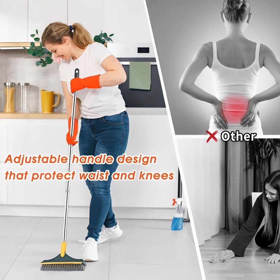 C&C 3 in 1 Rotatable V Shape Floor Tile Cleaning Brush Magic Broom Gap Cleaning Gap Brush Penyapu Lantai Berus Lantai