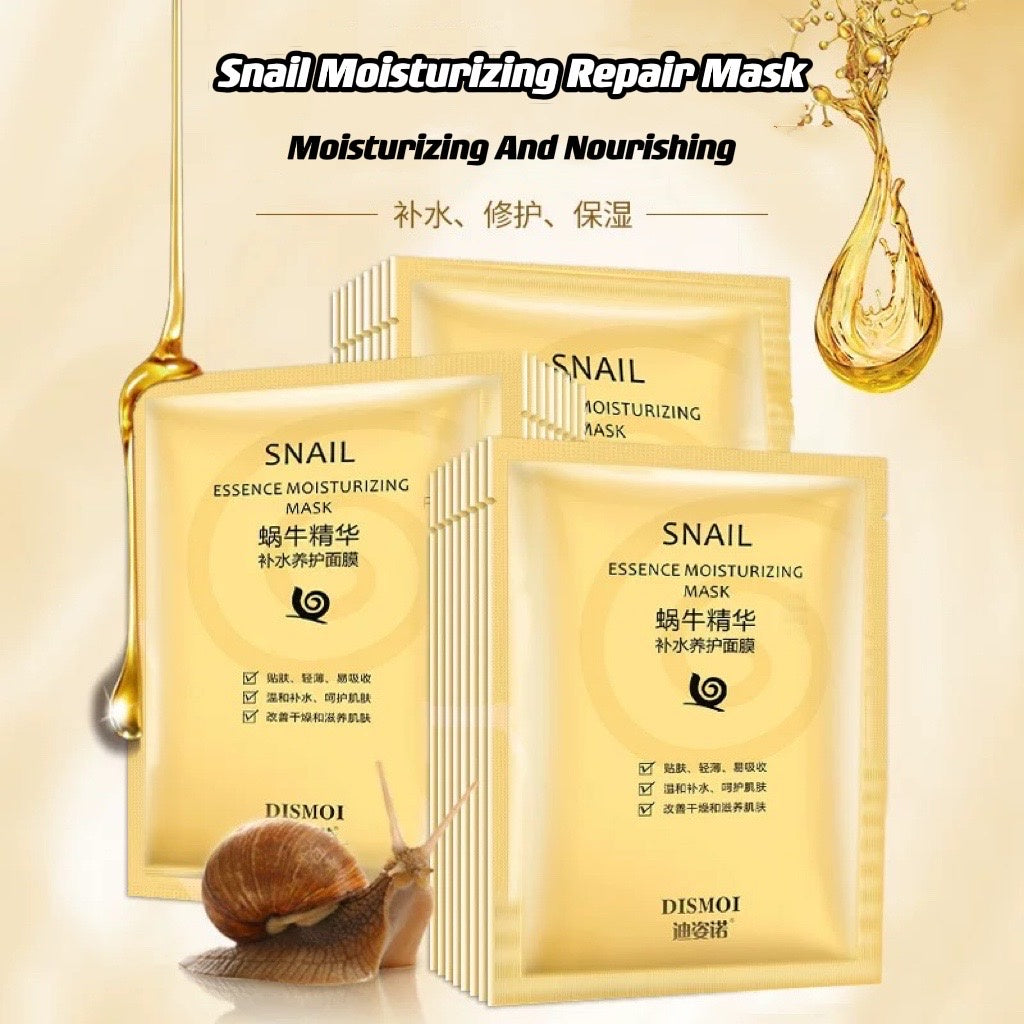 C&C Snail Moisturizing Facial Mask skincare Hydrating facial Mask topeng lembaran Smooth Wrinkle Mask Moisturizer