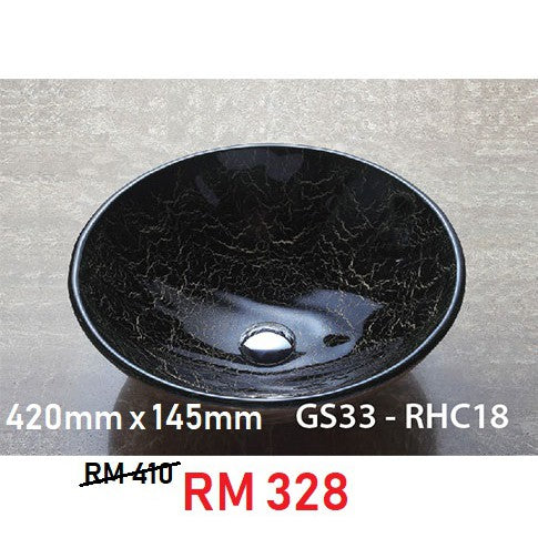 COUNTER TOP / TABLE TOP BASIN ART GLASS BASIN