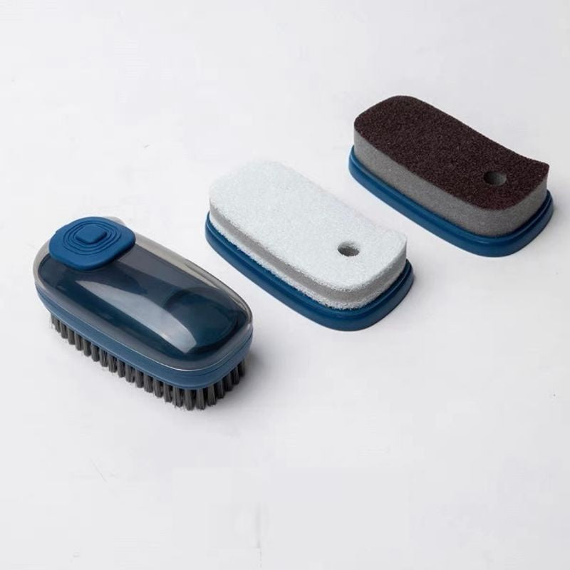 C&C Multi Function Soap Pump Brush Set Cleaning Brush Sponge And Scouring Pad Portable Shoe Brush Kitchen Brush Laundry