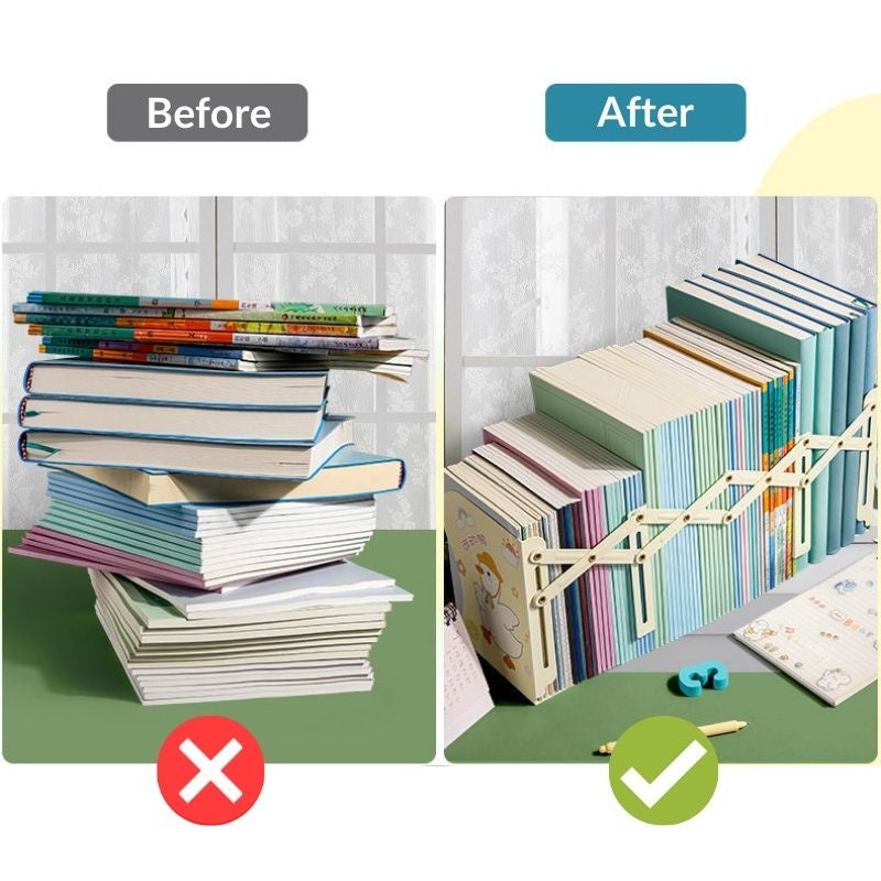 C&C Expandable Book Stand Bookend Book Holder Shelf Rack Adjustable Bookends Retractable Storage Meja Pendirian Buku