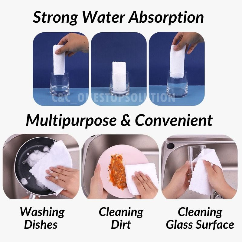 C&C 10pcs Cleaning Towel 30x30CM Magic Soft Quick-Dry Super Absorbent Water Tuala Tangan Soft Hand Home Multipurpose