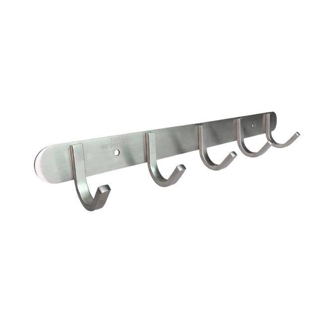 PREMIUM High Quality Steel Hook Under Cabinet 6 Hooks Hanger Under Shelf Hanging Rack Punch Free Stainless Steel