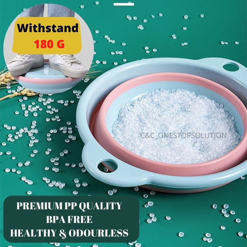 TRAVEL Multipurpose Foldable wash basin Portable Household Large Collapsible Travel Face Washing Bucket Dish Tub