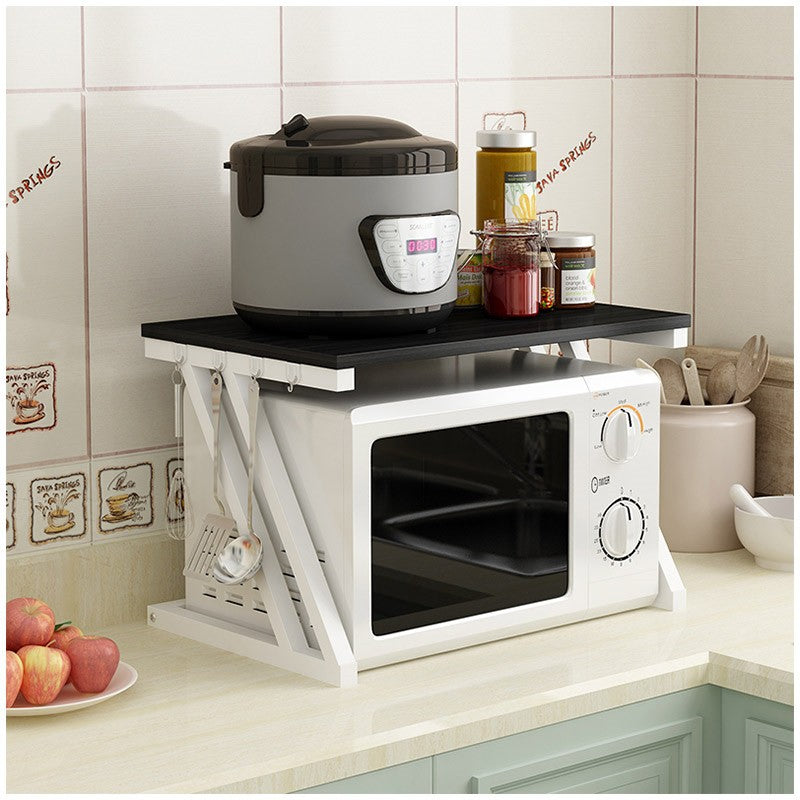 Almari Dapur Kitchen Wooden Rack Storage Organizer Shelf Oven Microwave FREE hooks and screw driver