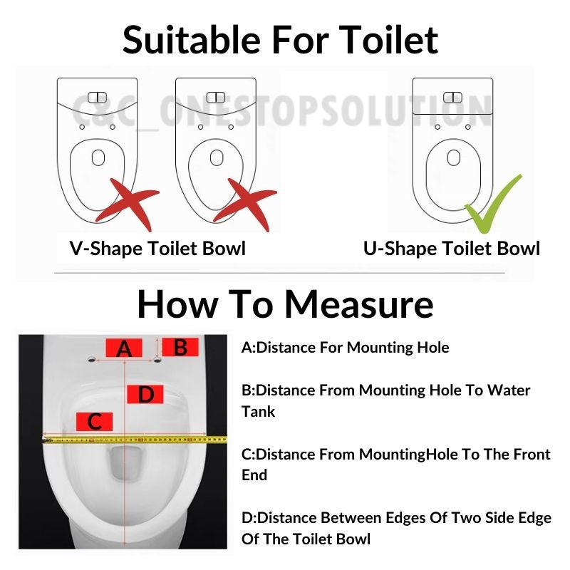 C&C Curve U Shape Toilet Seat Cover HEAVY DUTY Toilet Seat Cover with Standard Hinge Penutup Mangkuk Duduk Tandas