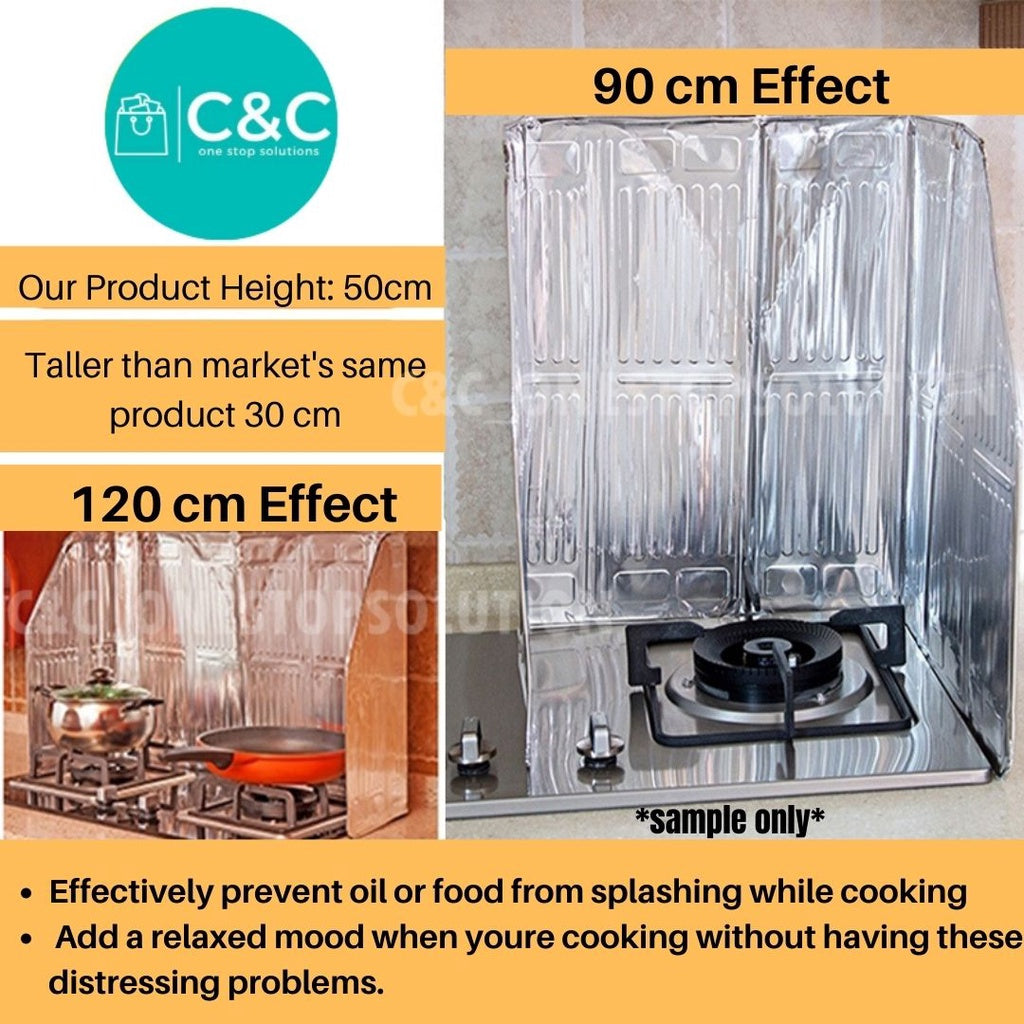 C&C Magnetic Pelindung Dapur Gas/Penghadang Percikan Minyak Oil Splash Guard Aluminum Foil Heat Resistant Stove Shield