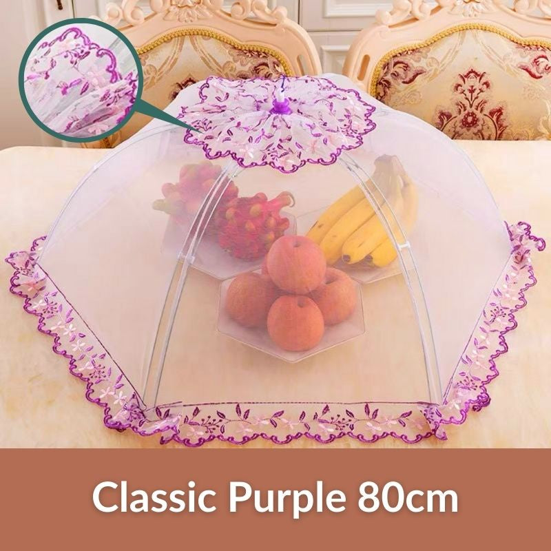 C&C Local Foldable/ Breathable Vintage Food Cover Umbrella Design Mesh Lace Tudung Saji Moden Table Dishes Cover