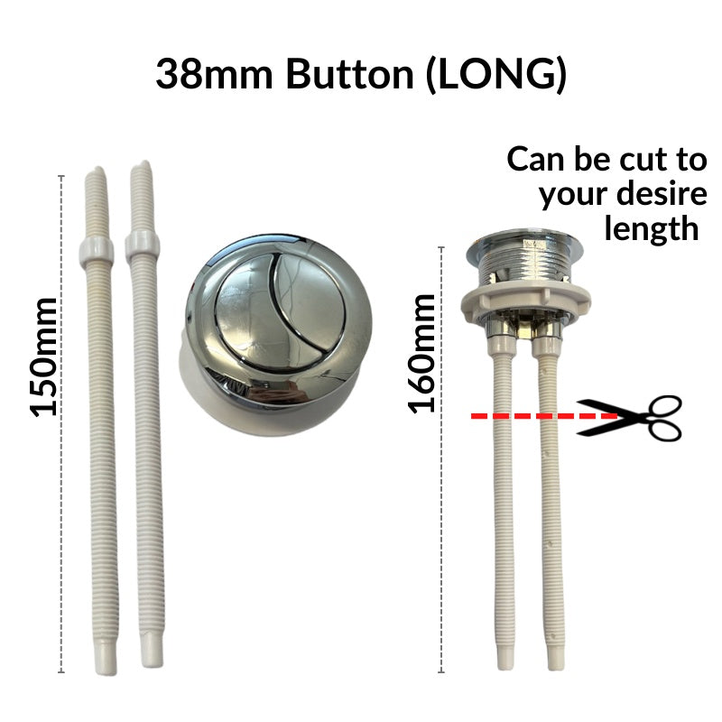 Universal Dual Type Push Toilet Flush Button Low WC Flush Valve 38mm Replacement Flush Button COVA Push Button