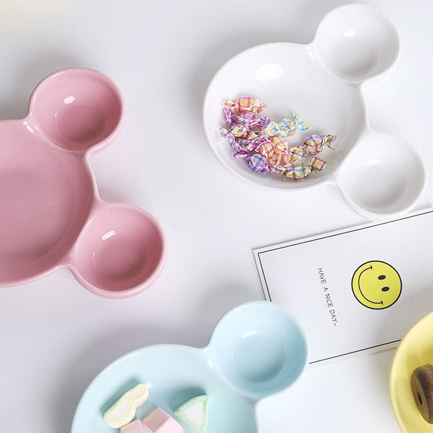 MICKEY MOUSE GLOSS CERAMIC SAUCE DISH Mini Dipping Pan Design Bowl Dish Saucer Seasoning Kitchen Plate Sauce Plates