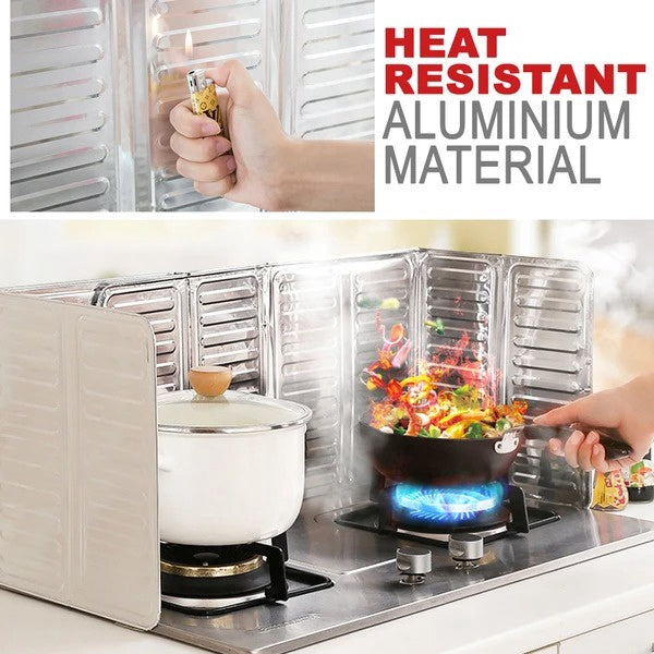 C&C Magnetic Pelindung Dapur Gas/Penghadang Percikan Minyak Oil Splash Guard Aluminum Foil Heat Resistant Stove Shield
