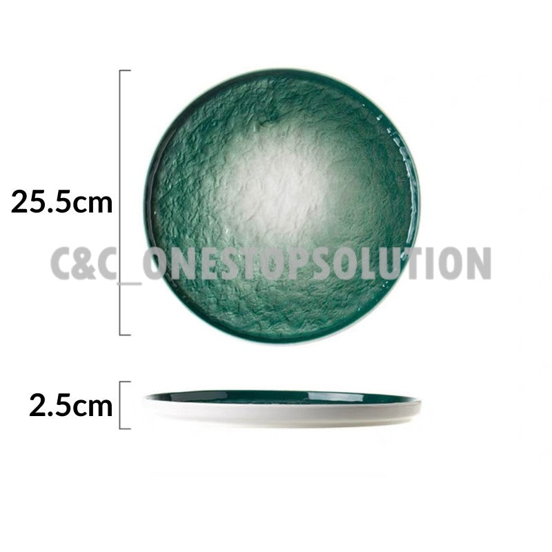 C&C INS Style Ceramic Plate Stone Texture Nordic Plate Dessert Plate Breakfast Plate Western Plate Tableware Pinggan