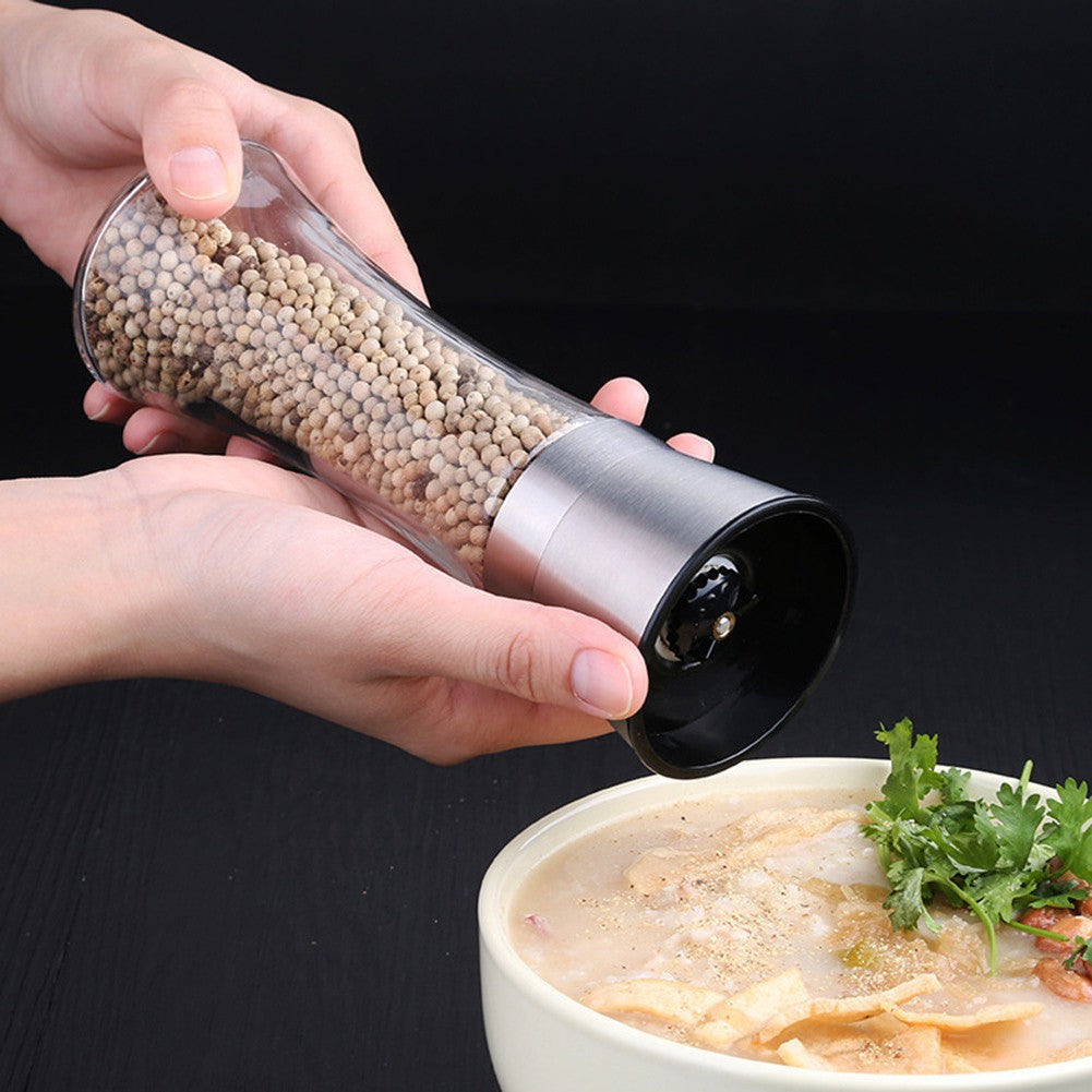 Adjustable Grind Size Black Pepper Grinder Pepper Sea Salt Mung Bean Millet Grinder Kitchen Seasoning Jar Adjustable 304