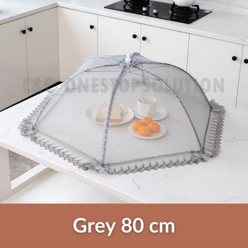C&C Local Foldable/ Breathable Vintage Food Cover Umbrella Design Mesh Lace Tudung Saji Moden Table Dishes Cover