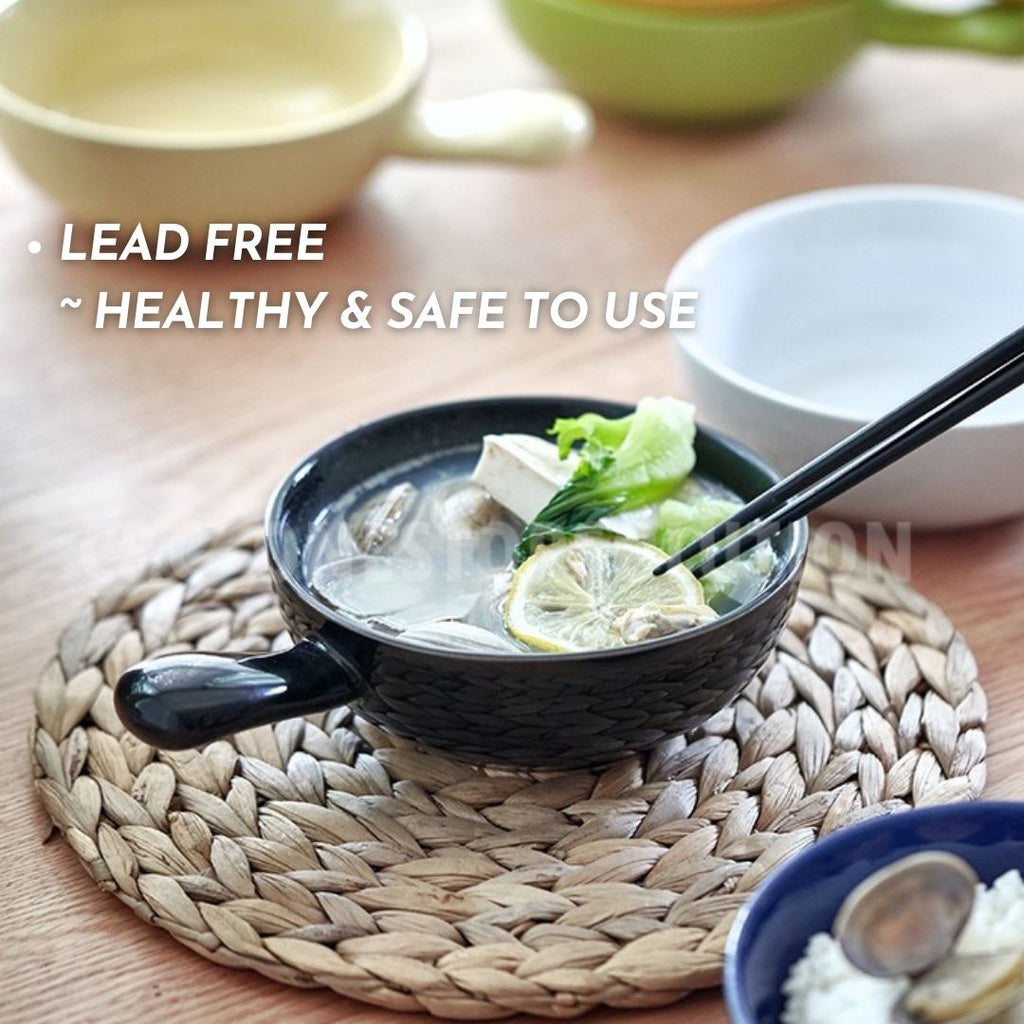 C&C Premium Baking Bowl with Handle Nordic Soup Bowl salad bowl noodle bowl Baked rice bowl Noodle Pot Simple Tableware