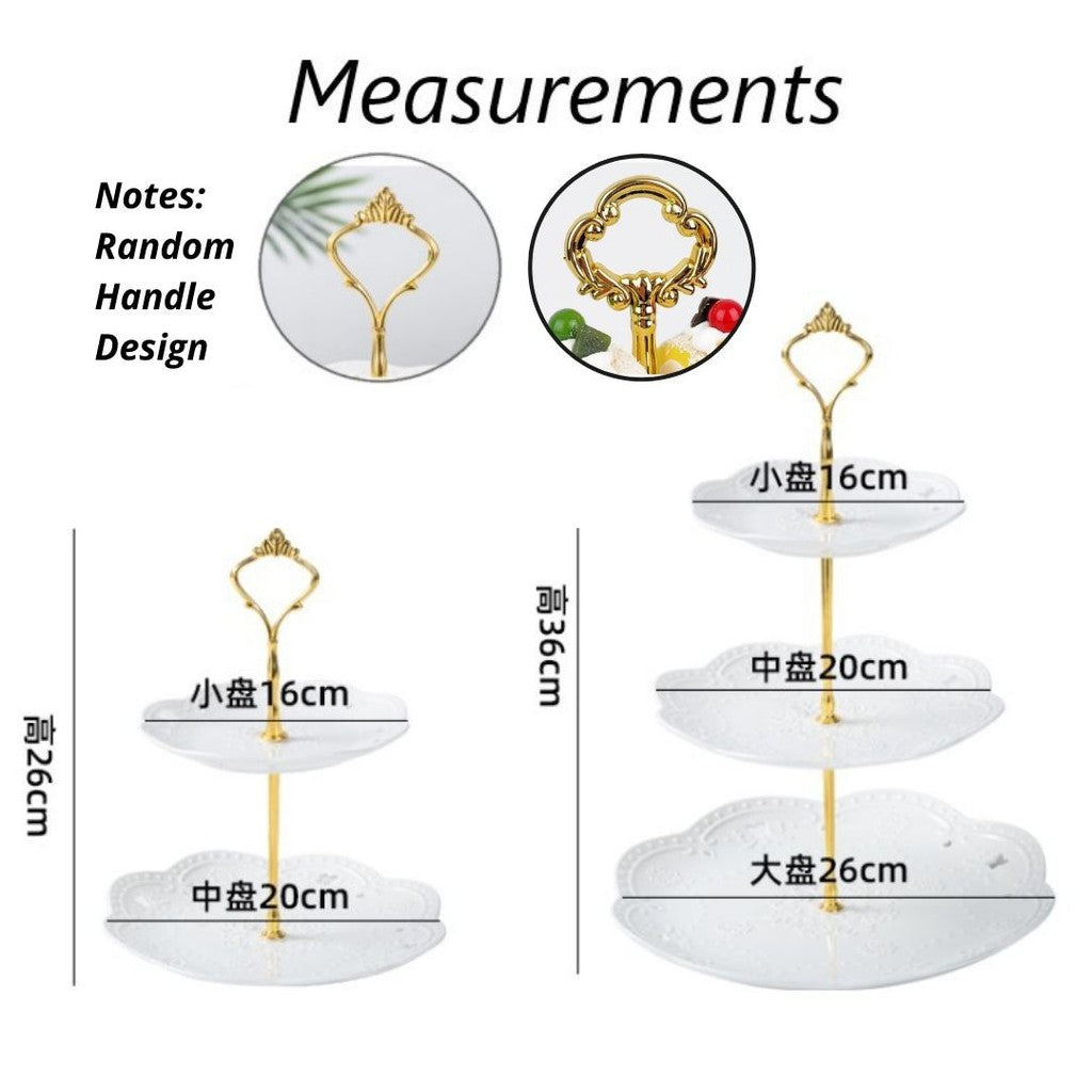 C&C PREMIUM 3 Tiers CERAMIC Cake Stand/Dessert Rack/Cake Display Stand/Cupcakes Stand