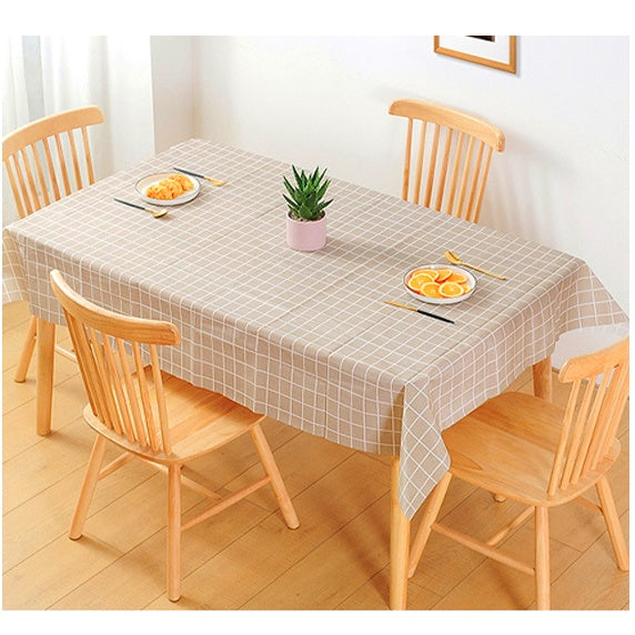 C&C PVC Table Cloth Dustproof Alas Meja Waterproof Rectangle Table Cover Desk Cloth Plaid tablecloth oilproof 137x180
