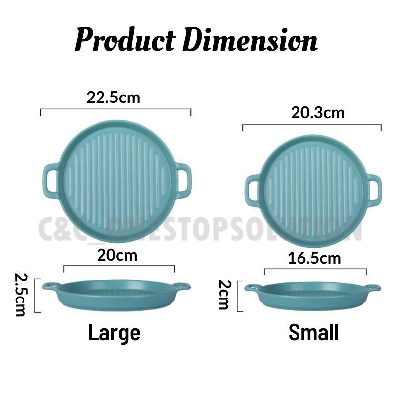 Nordic Style Ceramic Baking Plate Creative Dish Home Hotel Restaurant Ceramic Two Ear Pizza Plates Fruit Macaron