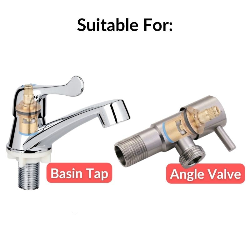 1/2 Inches Basin Valve Replacement Brass Cartridge Water Tap Kitchen Faucet Sink Tap Basin Tap Quarter Turn Angle Valve
