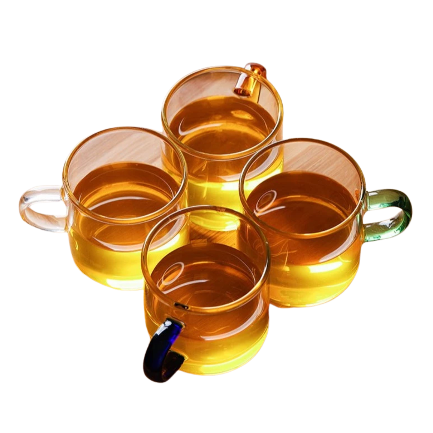 4Pcs Borosilicate Glass Tea Cups With Handle Gift Set Clear Glass Mug Coffee Cup Tea Milk Drinkware Cawan Teh