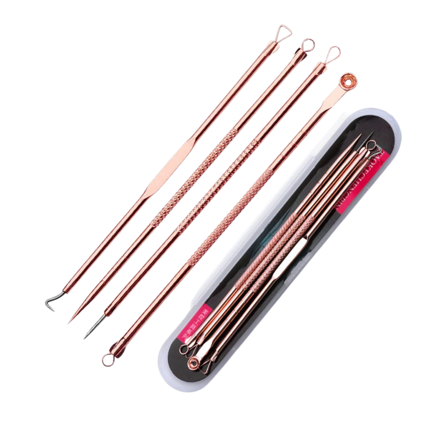 4PCS Pimple Tool Kit Acne Blackhead Removal Needle Stainless Steel Pimple Spot Cleanser Extractor Face Clean Tool