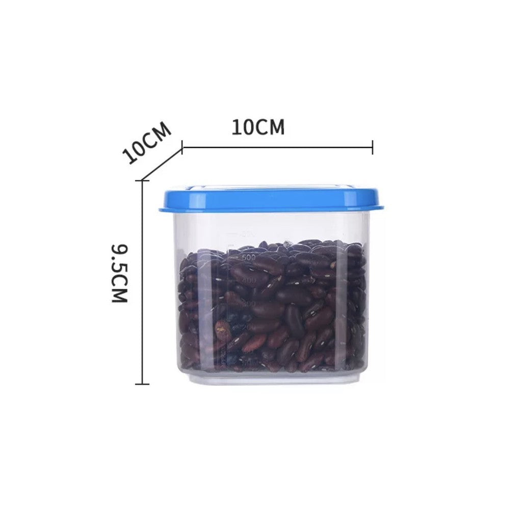 9 Pcs Set Multi-Functional High Quality Rectangle Transparent Airtight Type Airtight Dry Food Storage Containers